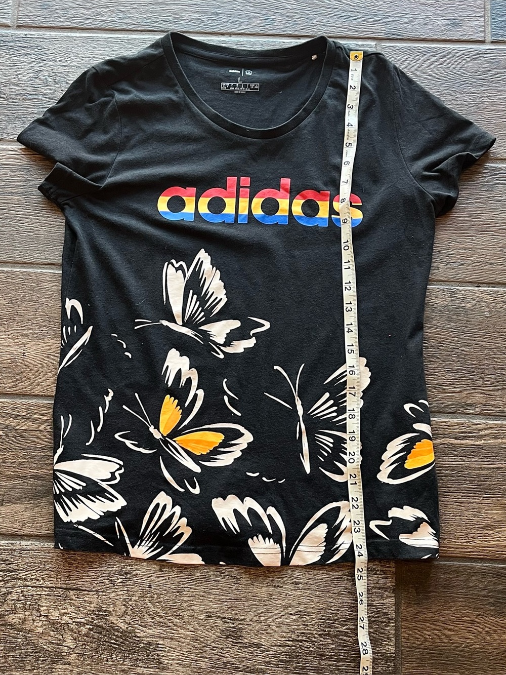 Adidas butterfly drawstring shorts & matching butterfly t-shirt L - Picture 7 of 8